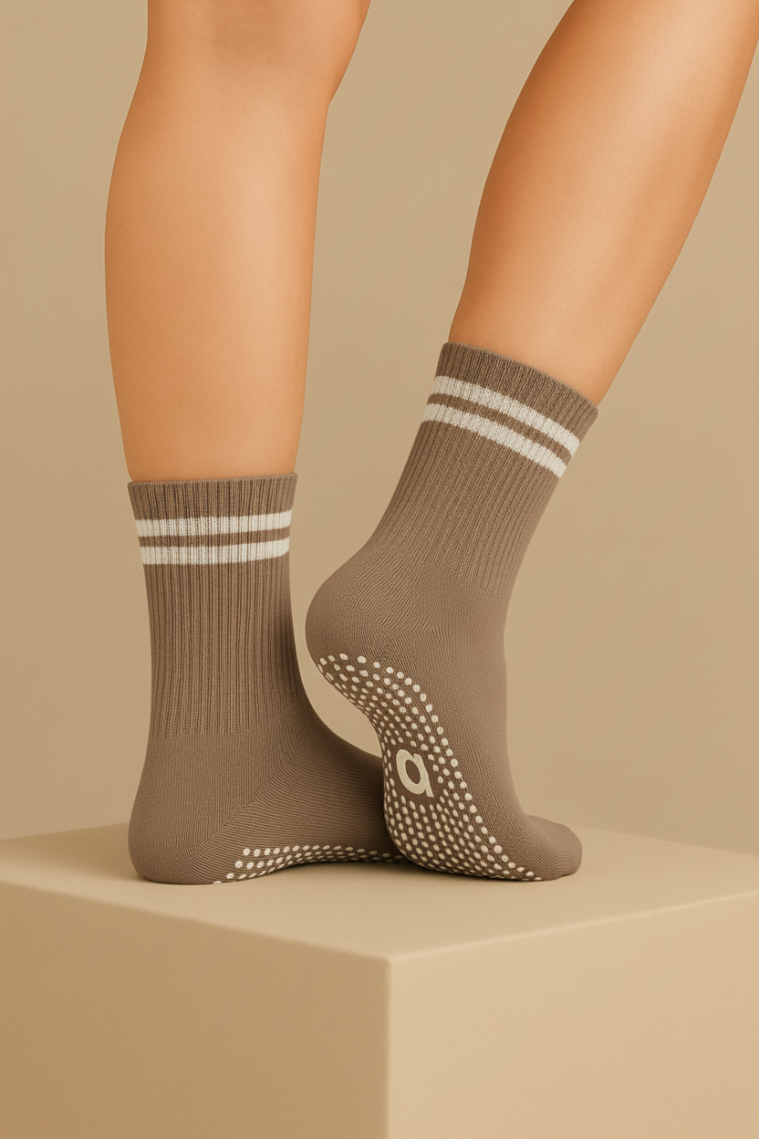 GRIP SOCKS TAUPE