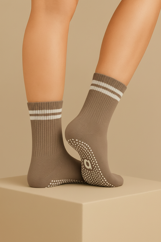 GRIP SOCKS TAUPE